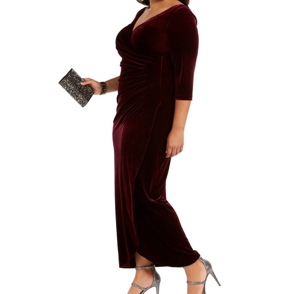 Alex Evenings Rich Wine Dress - Picture 1 of 10